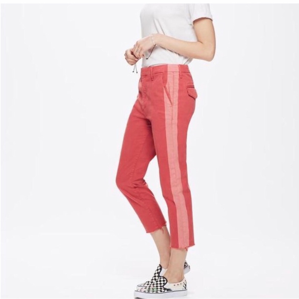 Mother Shaker Prep Fray Crop Pants